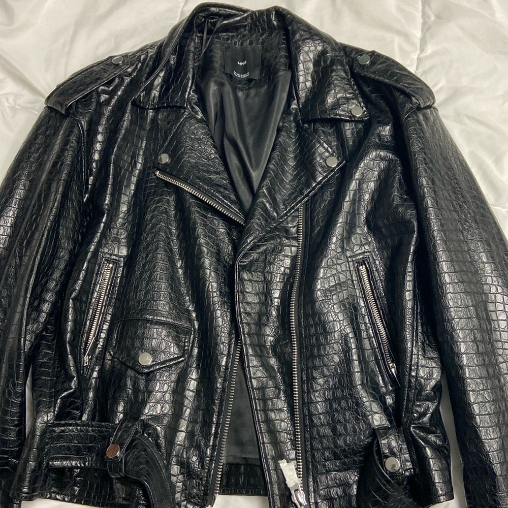 Snakeskin leather jacket